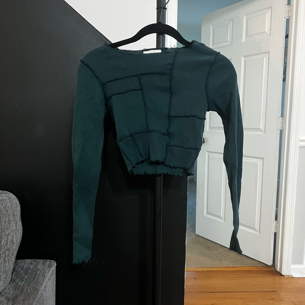 Teal Cropped Long Sleeve